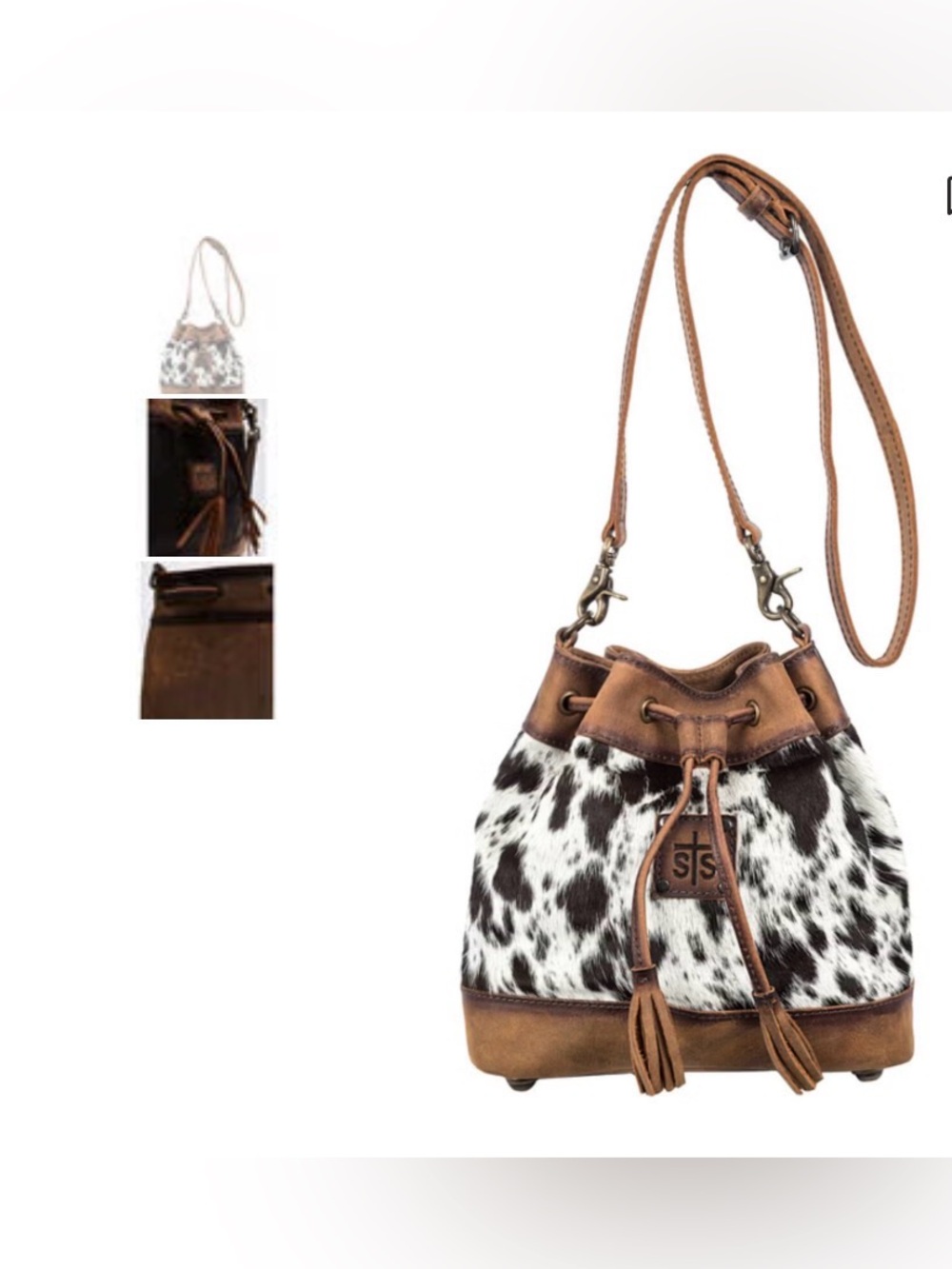 STS Ranchwear Cowhide Derby Bucket Bag Western Cowgirl
